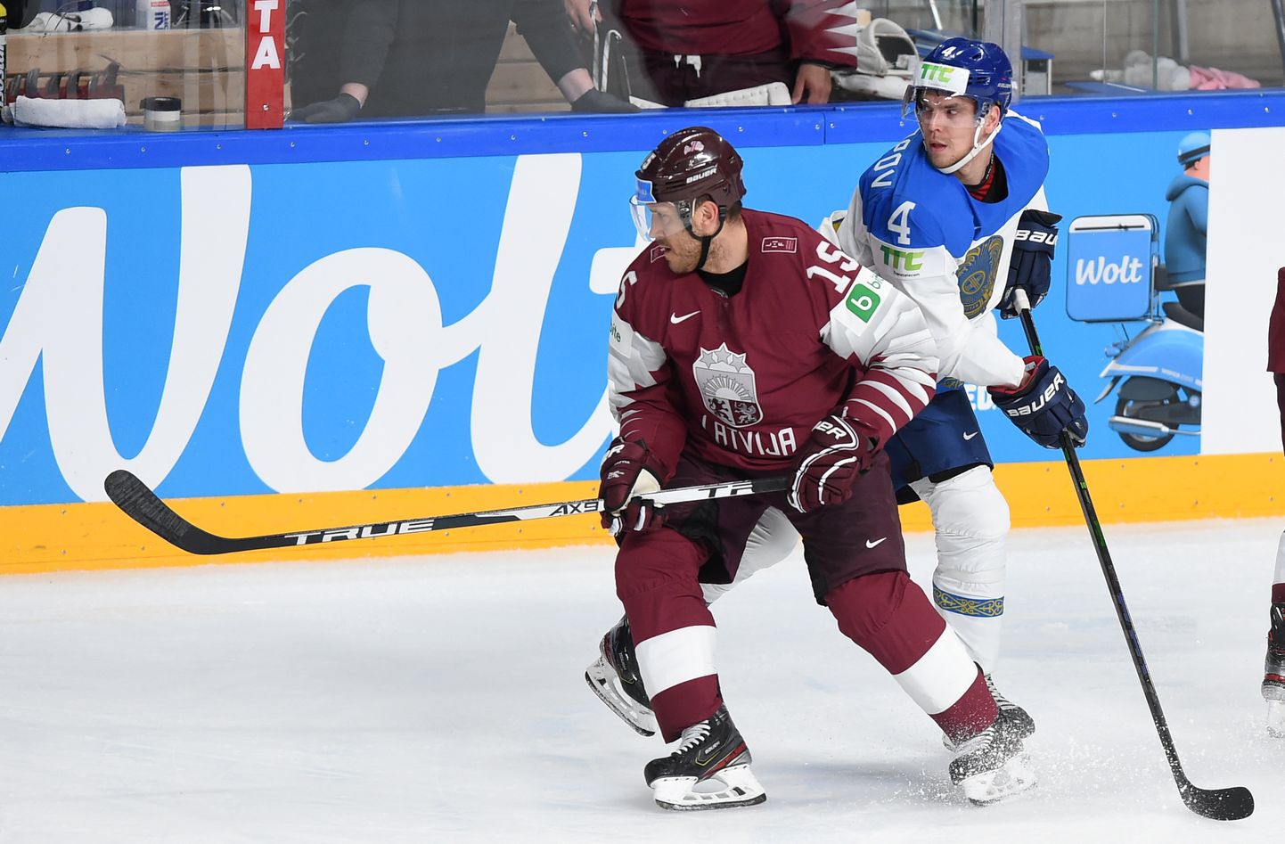 Pasaules čempionāta spēle hokejā starp Latvijas un Kazahstānas valstsvienībām "Arēnā Rīga".