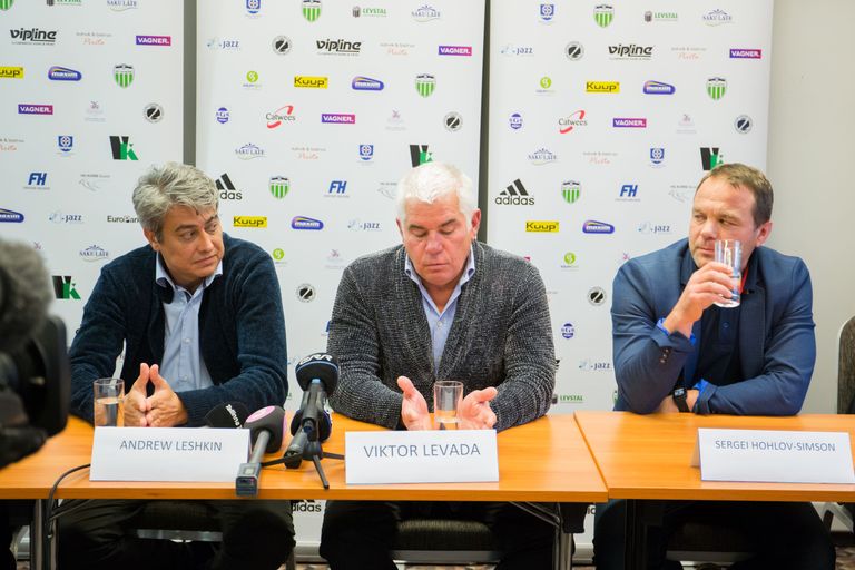 Совместная пресс-конференция ФК "Левадия" и ФКИ Таллинн, посвященная объединению двух клубов.