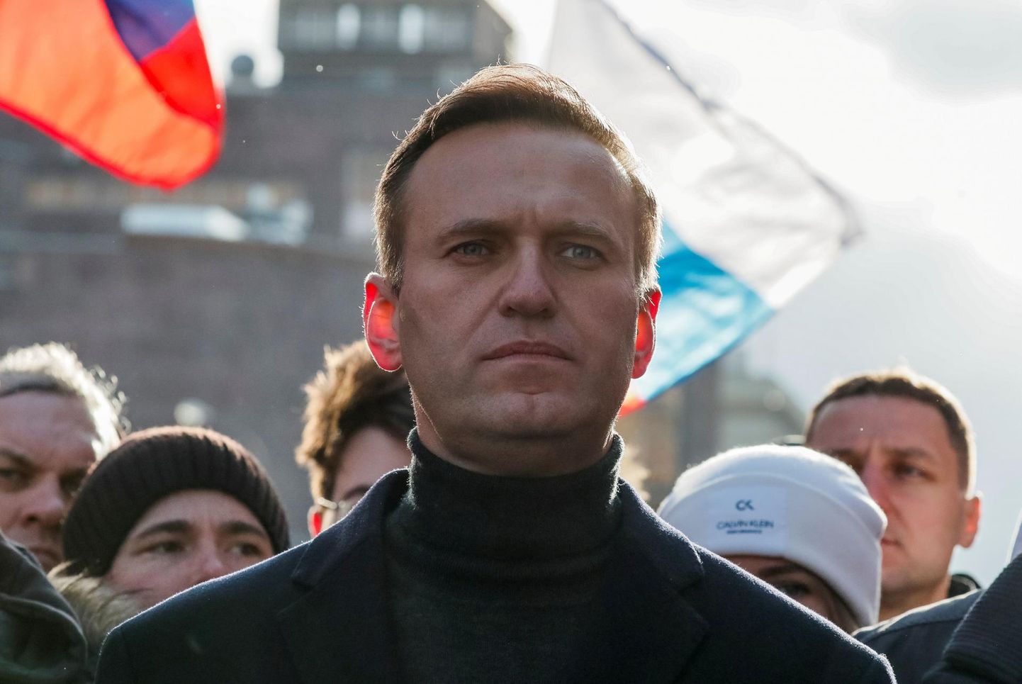 Venemaa opositsioonipoliitik Aleksei Navalnõi tänavu veebruaris Moskvas korraldatud meeleavaldusel põhiseaduse muutmise vastu. FOTO: Shamil Zhumatov/Reuters/Scanpix