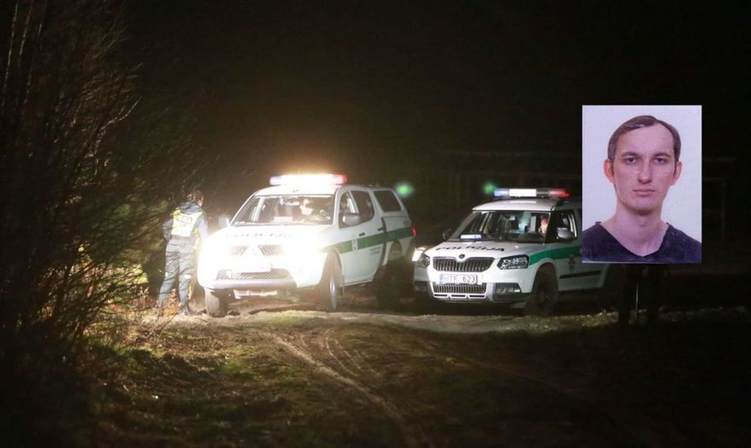 Mõrvapaik ja peamine kahtlusalune, 27-aastane Egidijus Anupraitis.