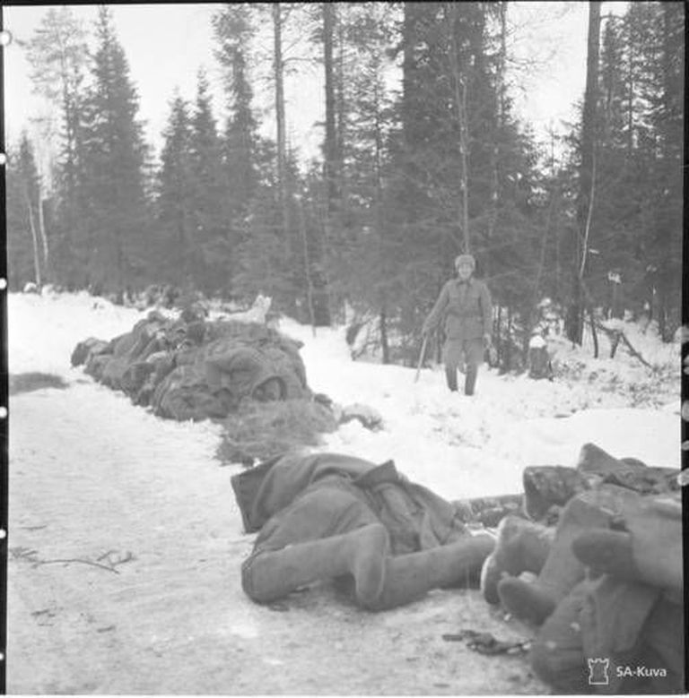 Langenud venelased Suomussalme teepervel 1.12.1939.