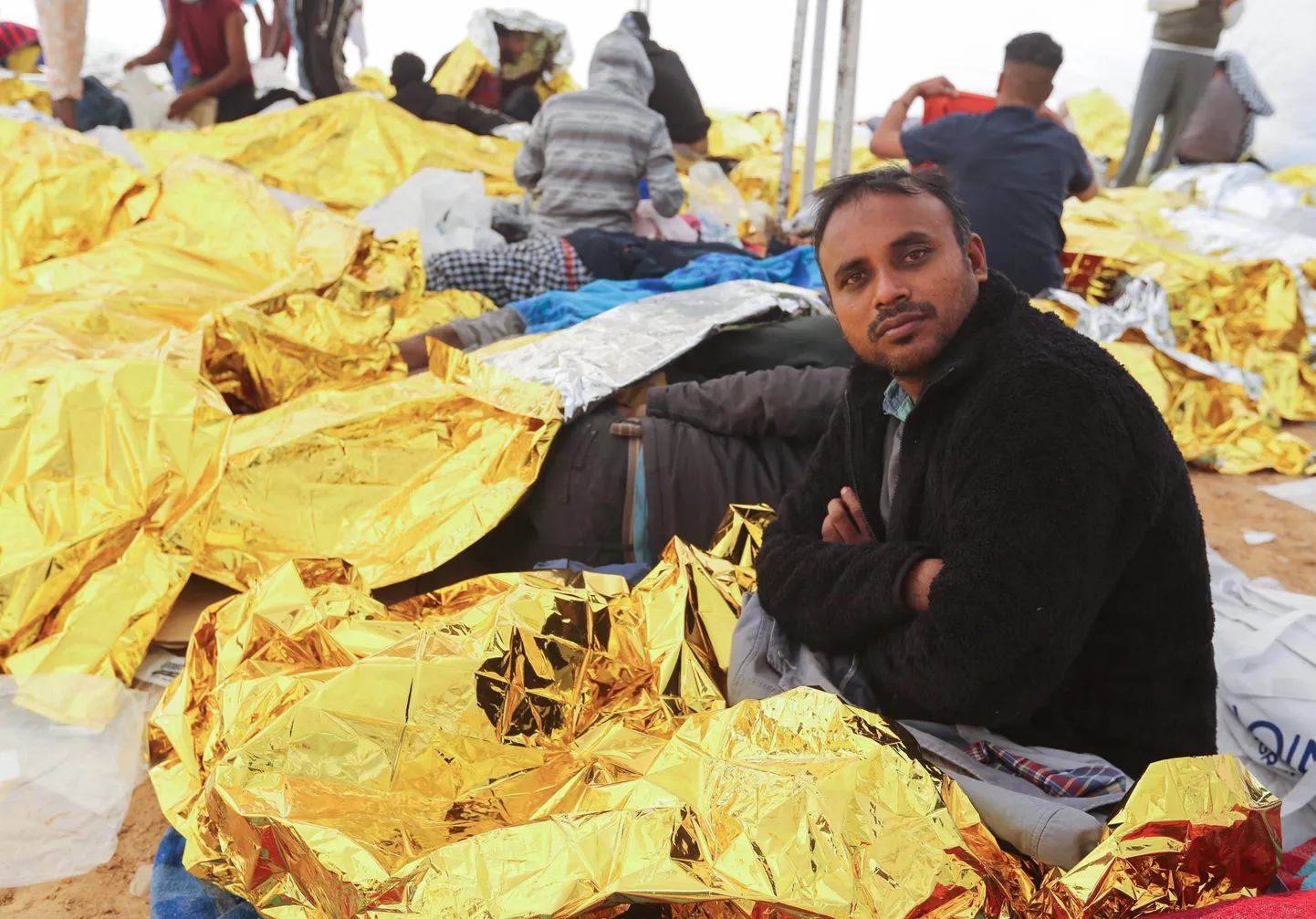 Päästetud migrandid Sfaxis.