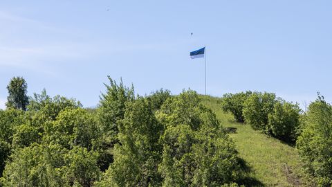 Kukruse mäele heisati murdunud lipu asemele uus, aga väiksem trikoloor