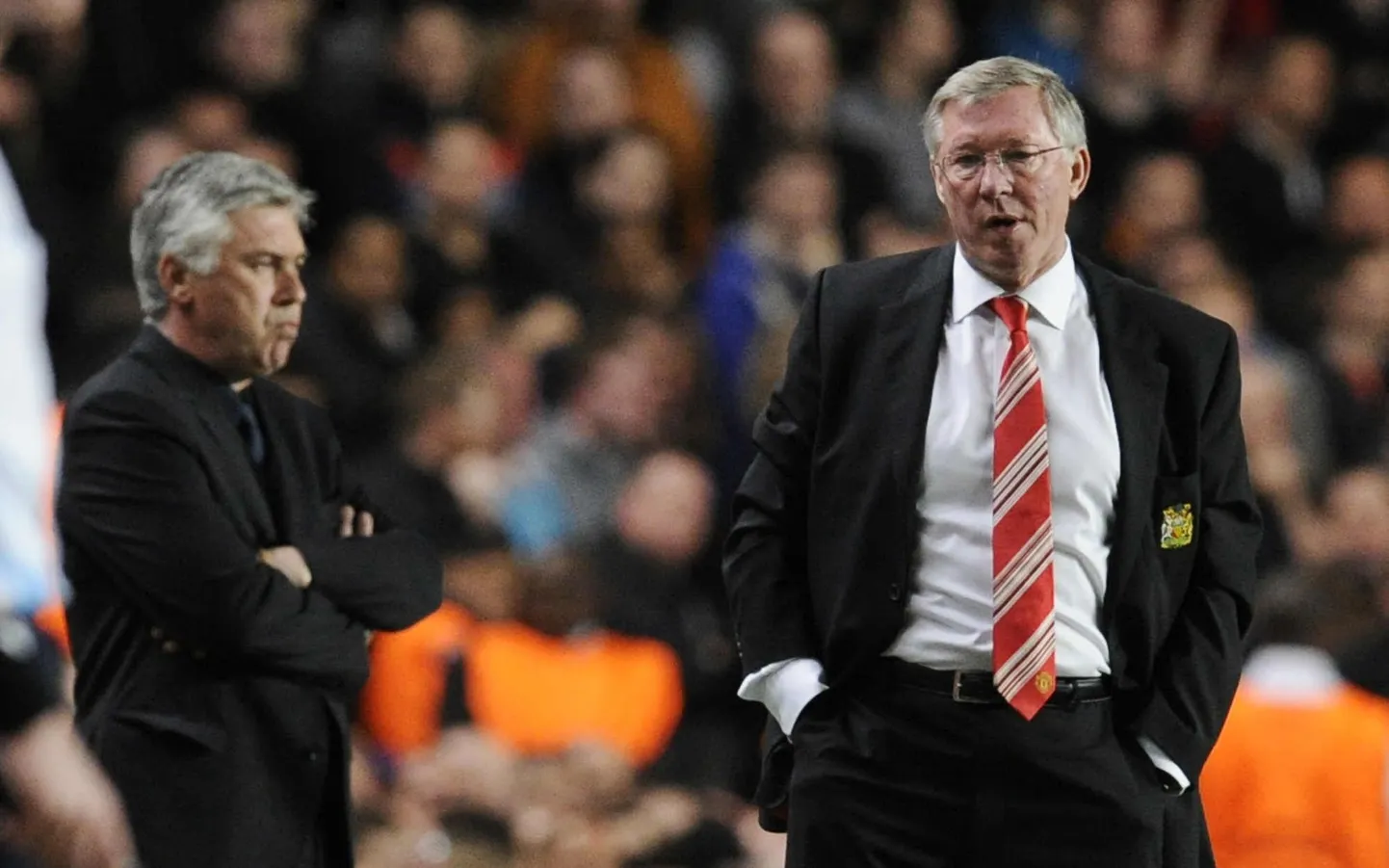 Alex Ferguson (paremal) ja Carlo Ancelotti.