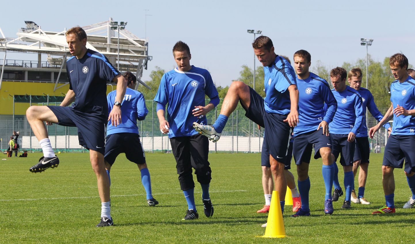 Eesti jalgpallikoondis ettevalmistusel eelseisvateks kohtumisteks.
