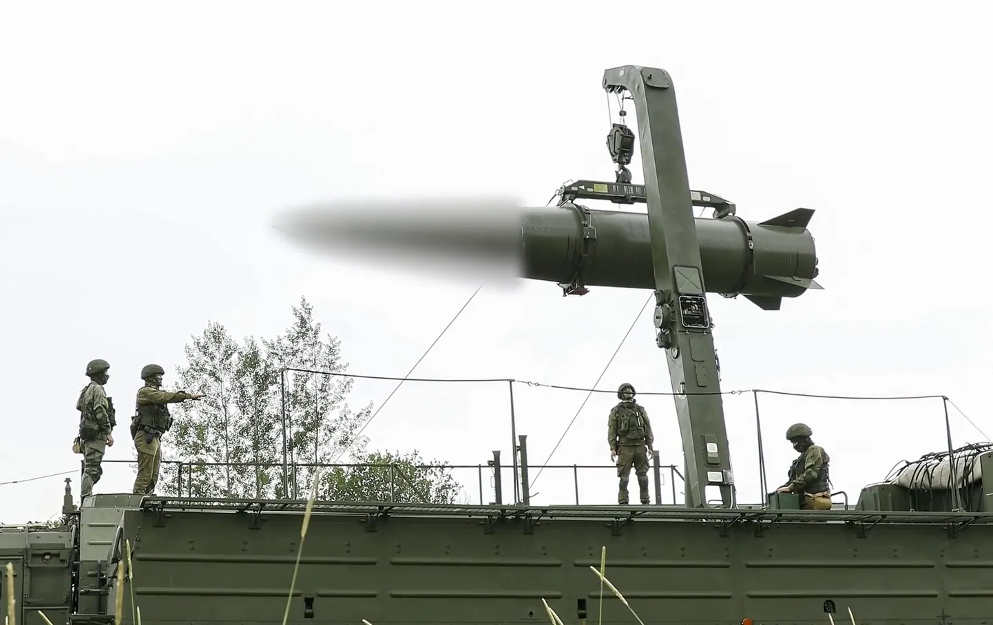 Iskander raķete Krievijas un Baltkrievijas militārajās mācībās 2024.gada 13.jūnijā. Ilustratīvs attēls