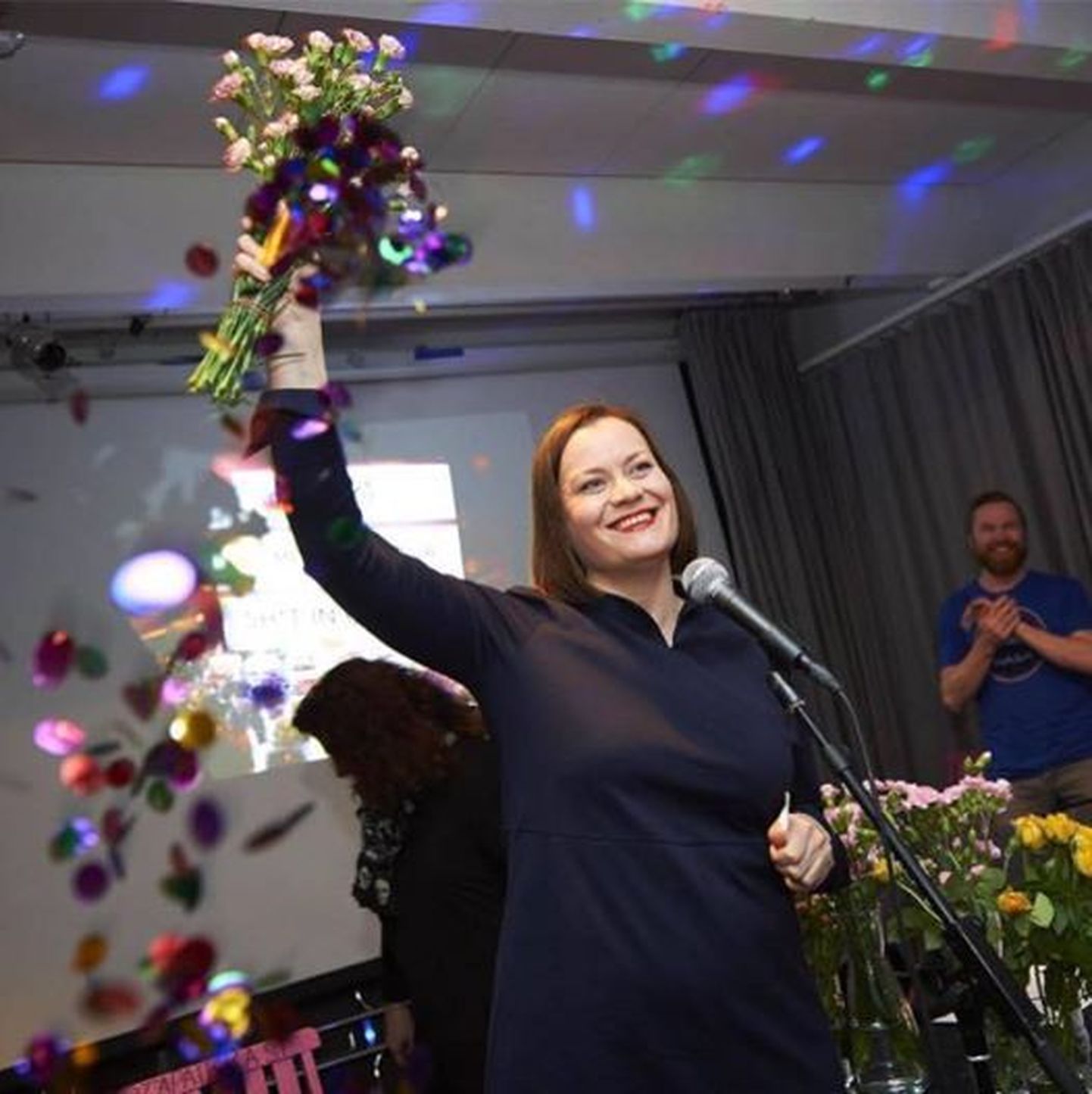 Feministliku Partei esinaine Katju Aru peale hääletustulemuste selgumist.