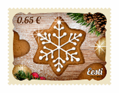 Рождественская почтовая марка с ароматом пипаркоока.