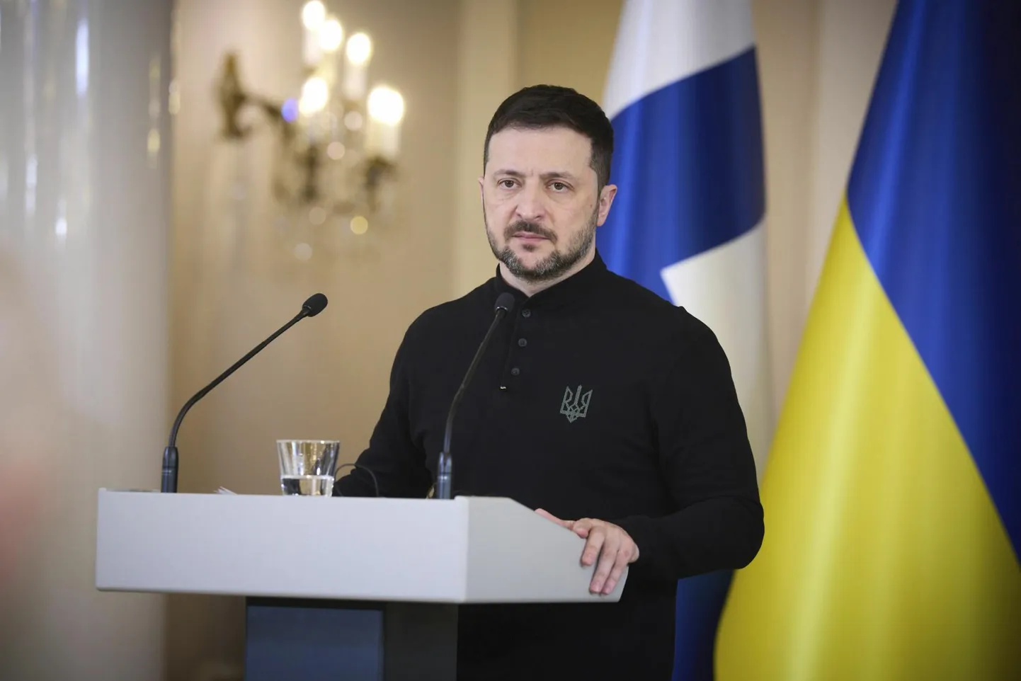 Ukraina president Volodõmõr Zelenskõi Helsingis 19. märtsil.