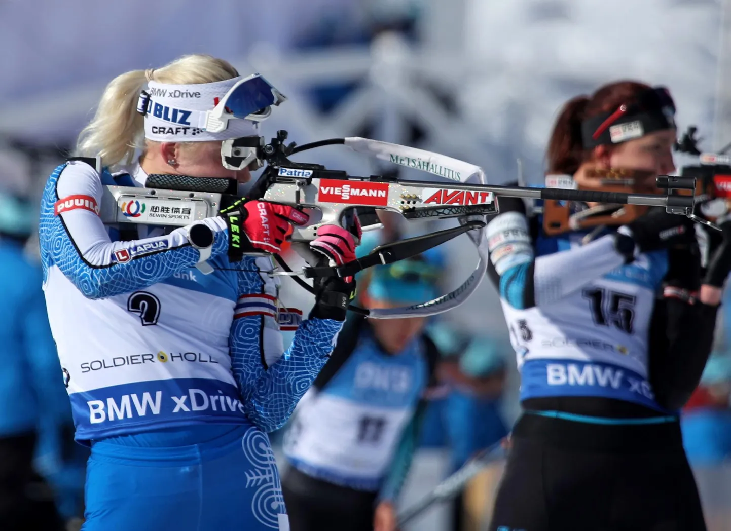 Tuuli Tomingas (paremal) püsis laupäeval USAs suurema osa sõidust samas taktis MK-üldvõitu kaitsva Kaisa Mäkäräineni endaga.