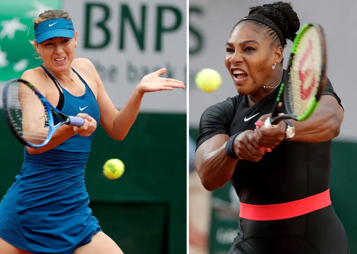 Maria Šarapova ja Serena Williams.