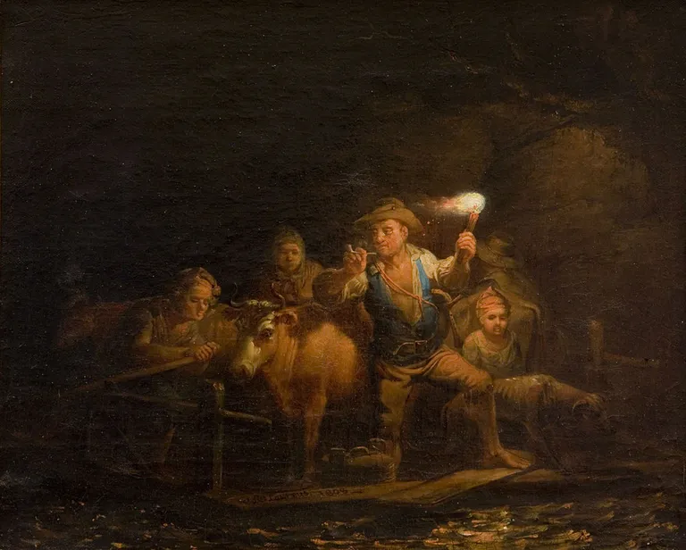 Александр Лауреус. «Ноев ковчег», или Люди и скот на пароме. (1809).