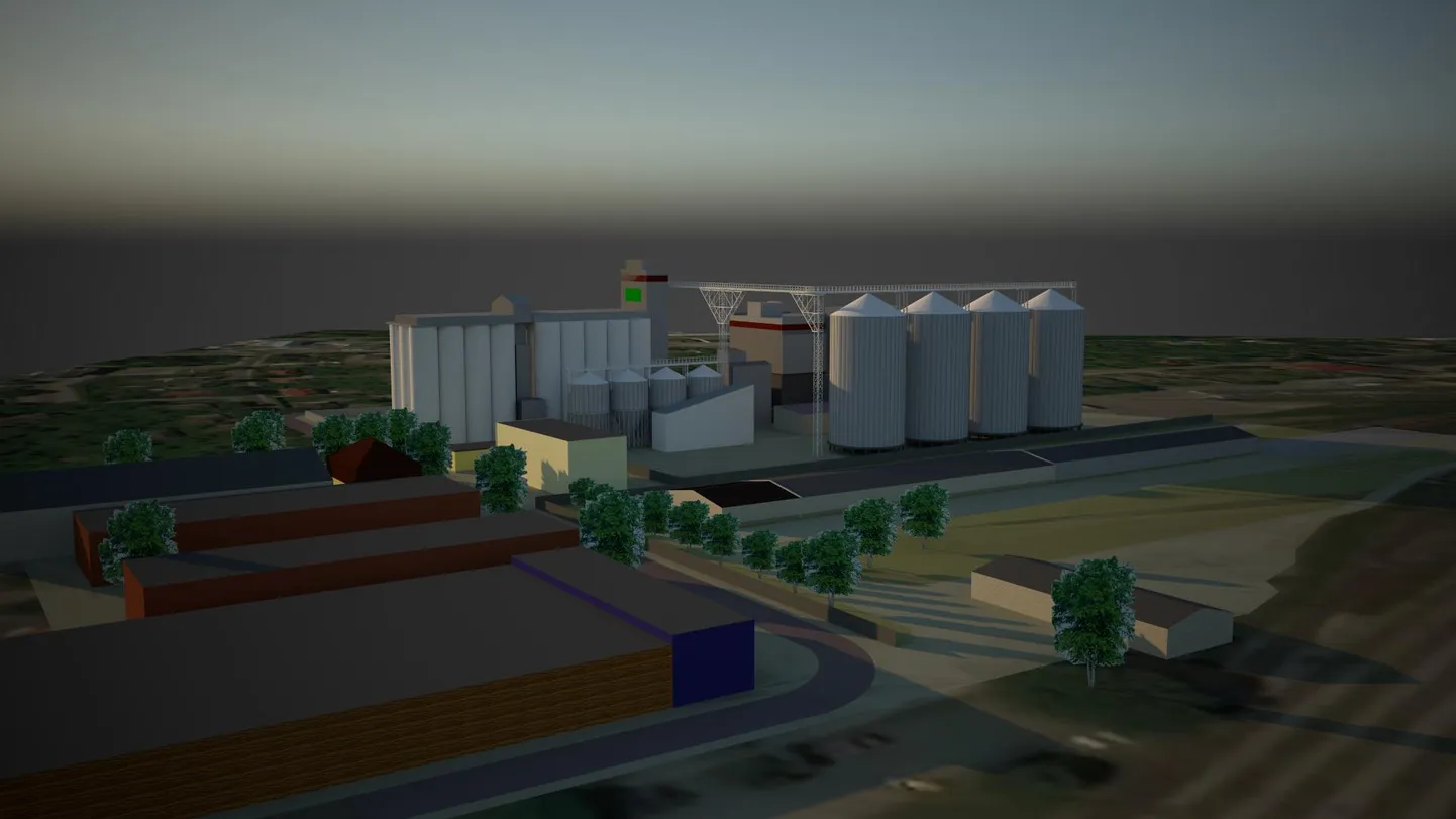 Tartu Mill plaanib ehitada tehase territooriumile juurde neli 35 meetri kõrgust viljahoidlat (paremal).
