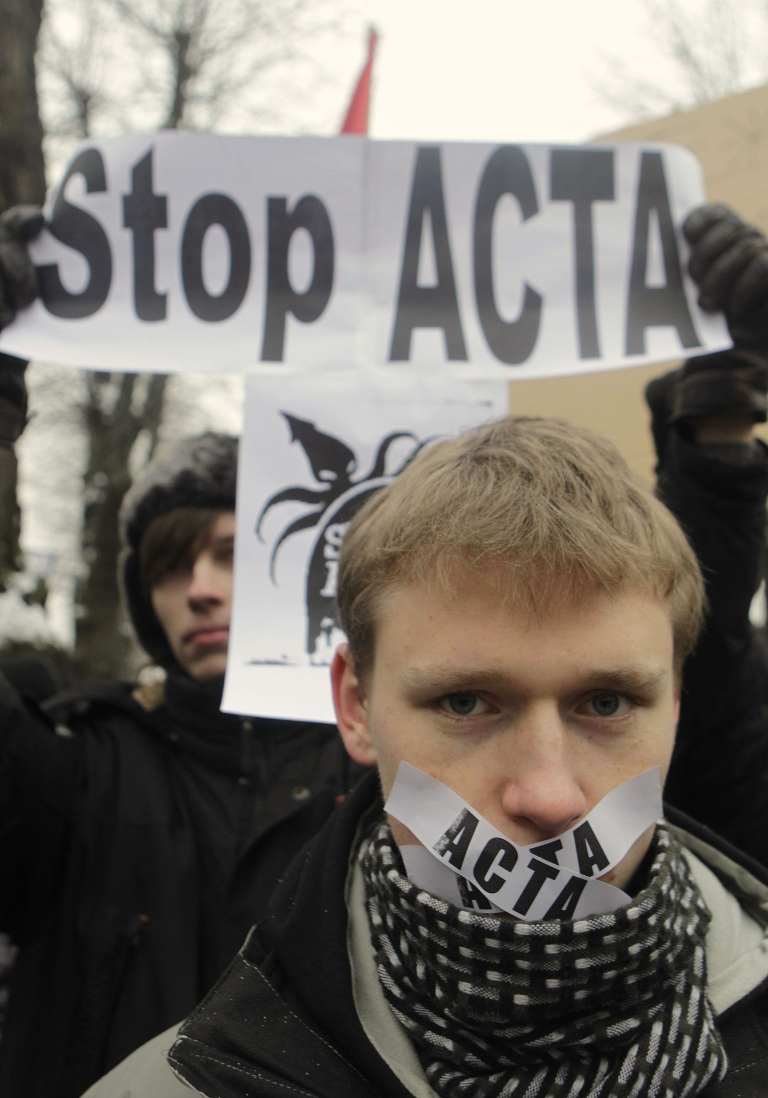 ACTA-vastane meeleavaldus Riias.