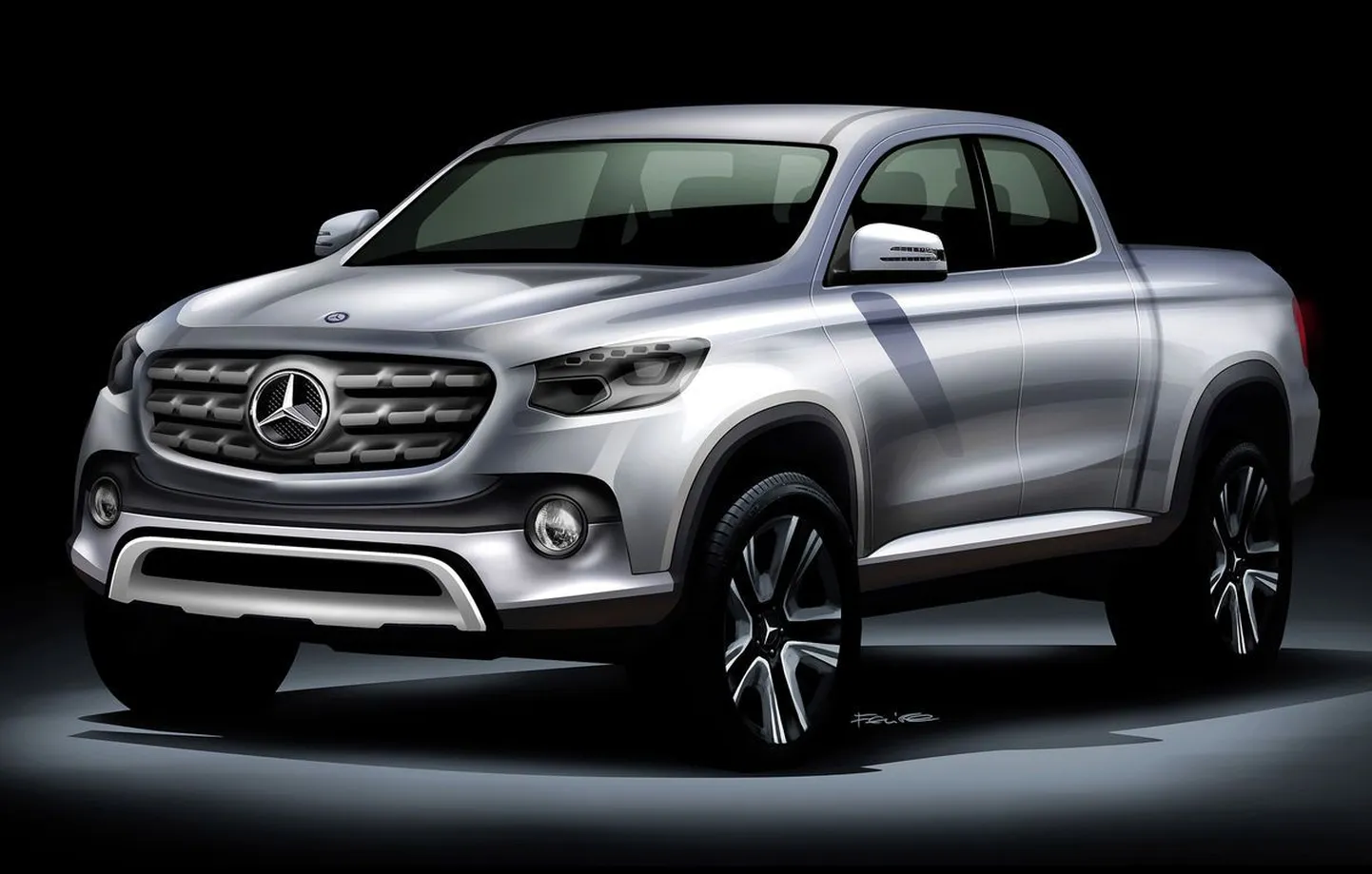 Kunstniku nägemus Mercedese pikapist.