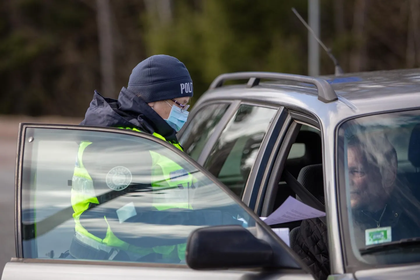 Piirikontroll Eesti Läti piiril.