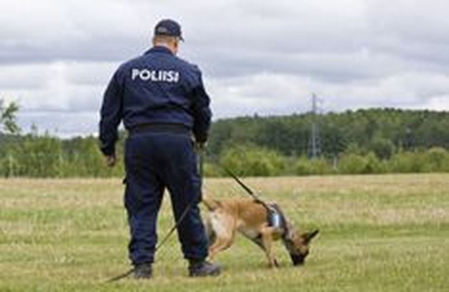 Soome politseinik eriväljaõppe saanud koeraga.