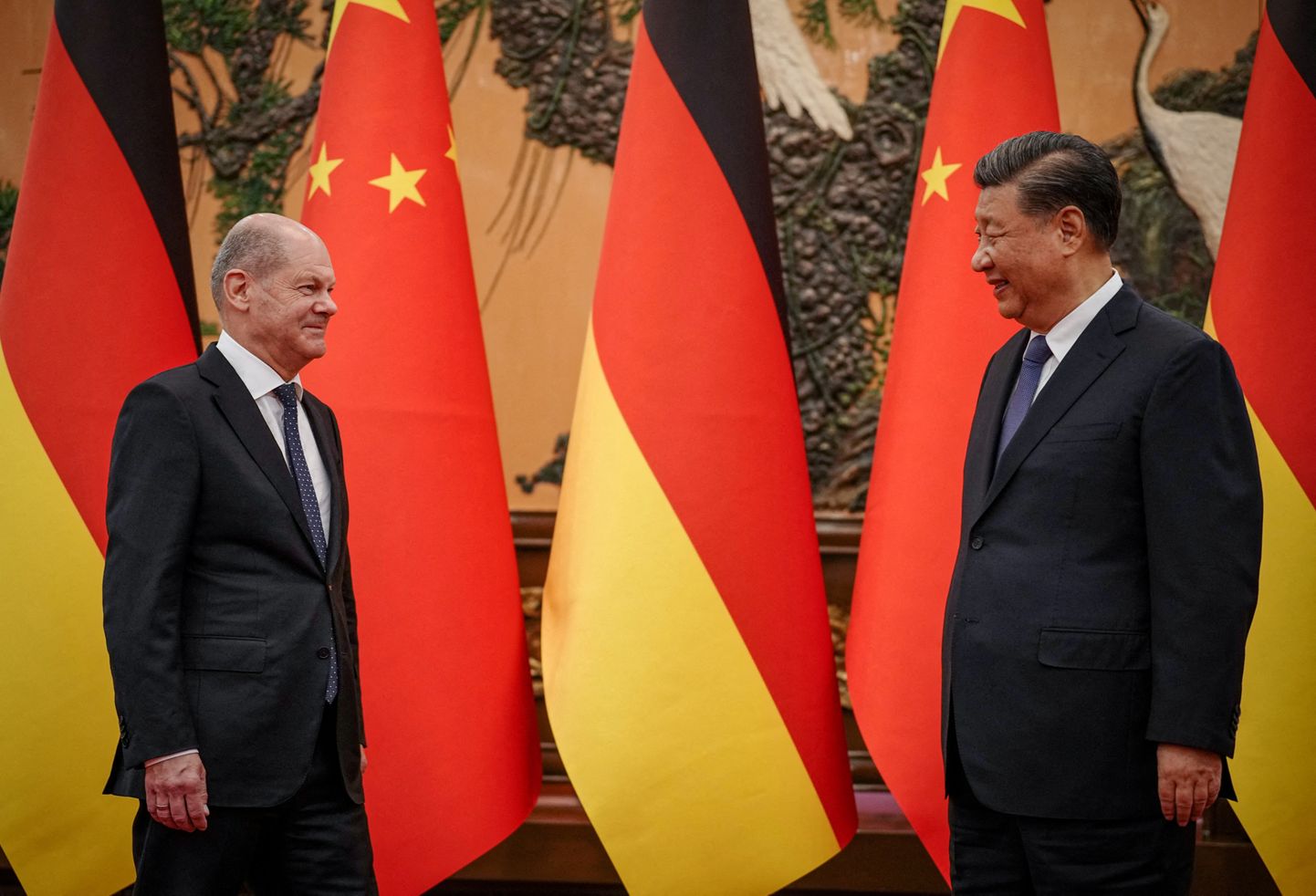 Saksa kantsler Olaf Scholz ja Hiina liider Xi Jinping Pekingis.