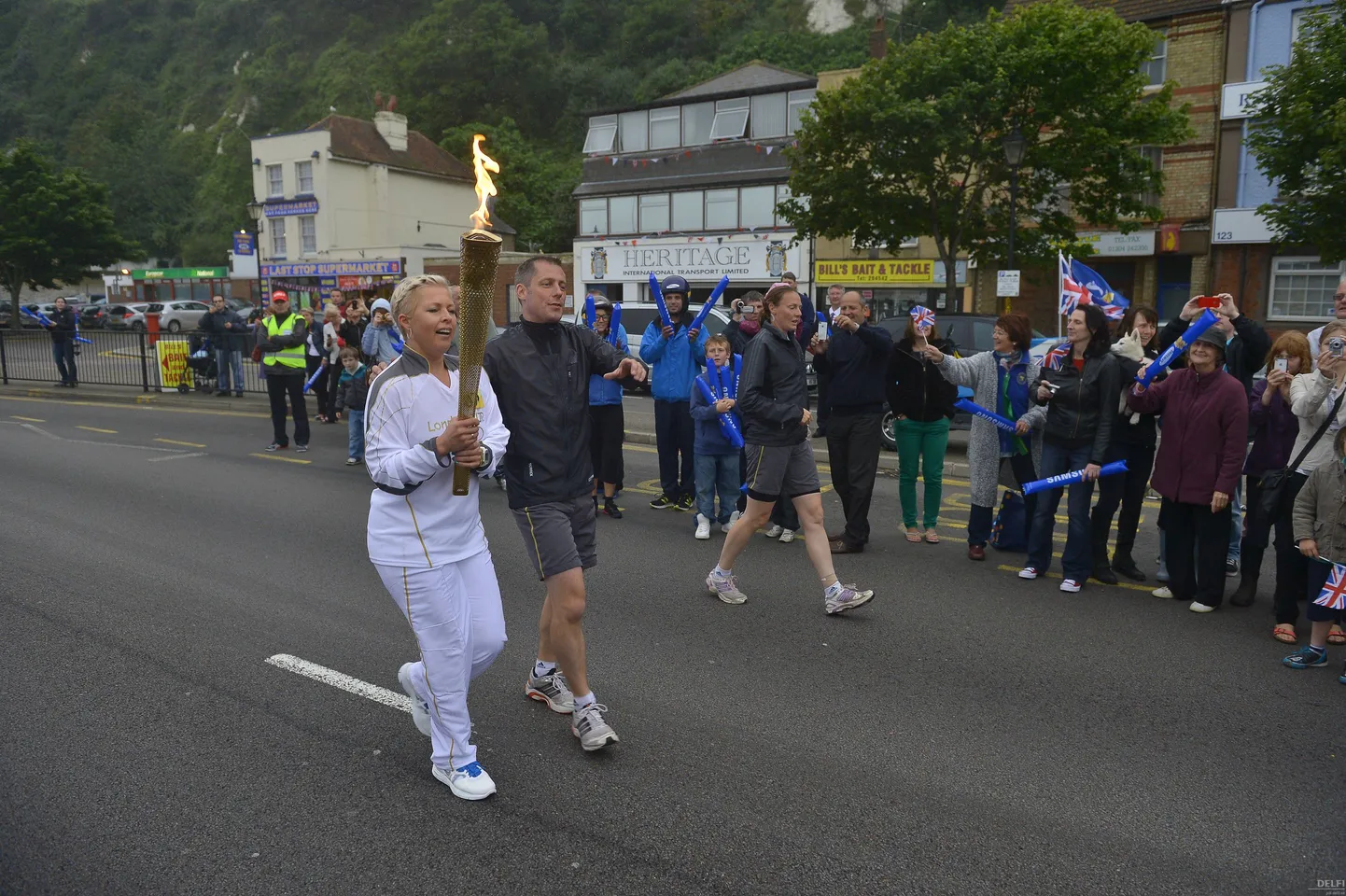 Evelin Ilves olümpiatõrvikuga.