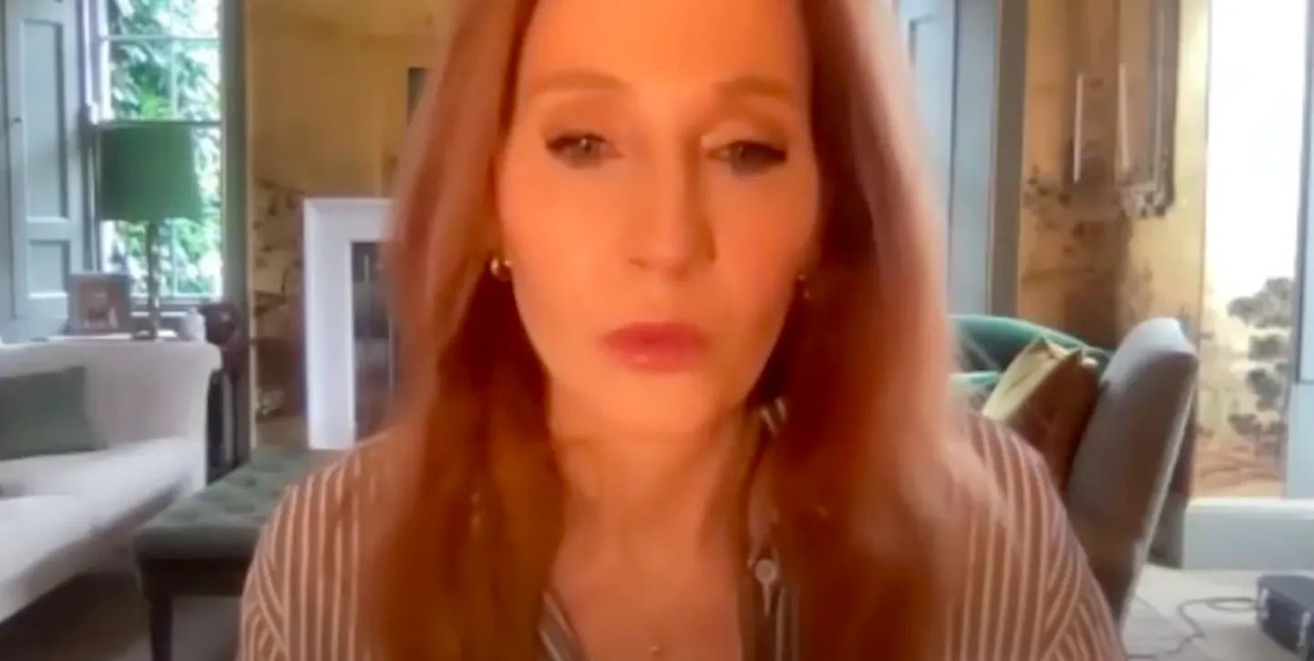 Briti kirjanik J. K. Rowling videokõnes, milles ta rääkis enda arvates Ukraina presidendiga.