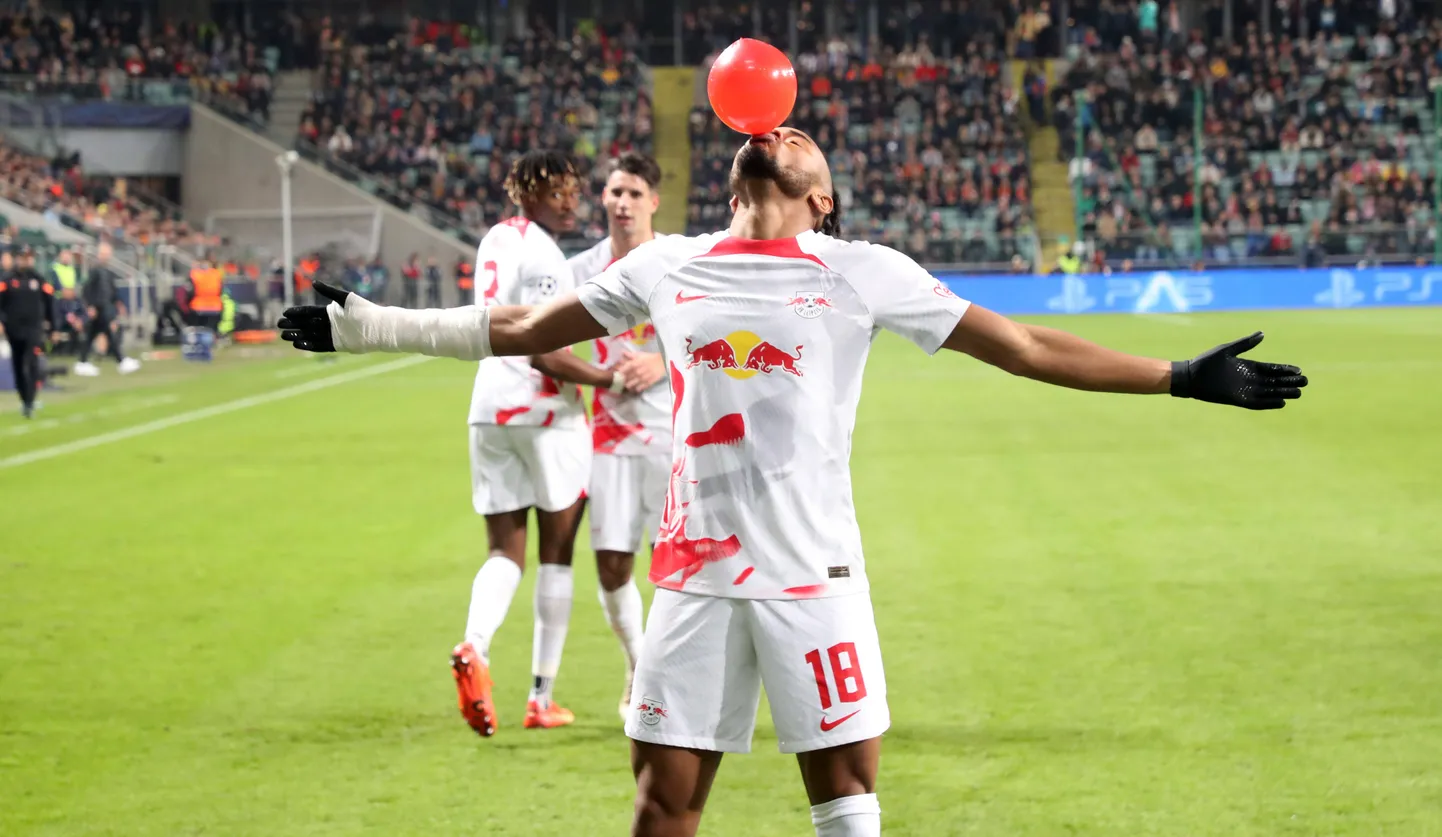 Christopher Nkunku alustas Leipzigi pidu Poolas, mis tipnes Meistrite liigas alagrupist edasipääsuga.