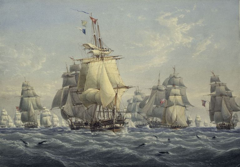 Maal, millel on kujutatud 19. sajandi Briti laevu