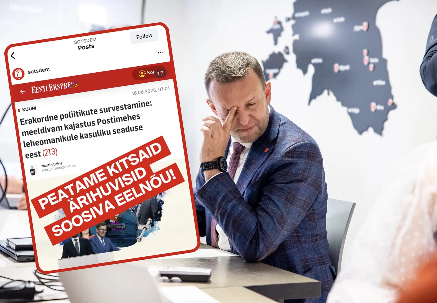 Пост SDE в социальных сетях. Лаури Ляэнеметс.