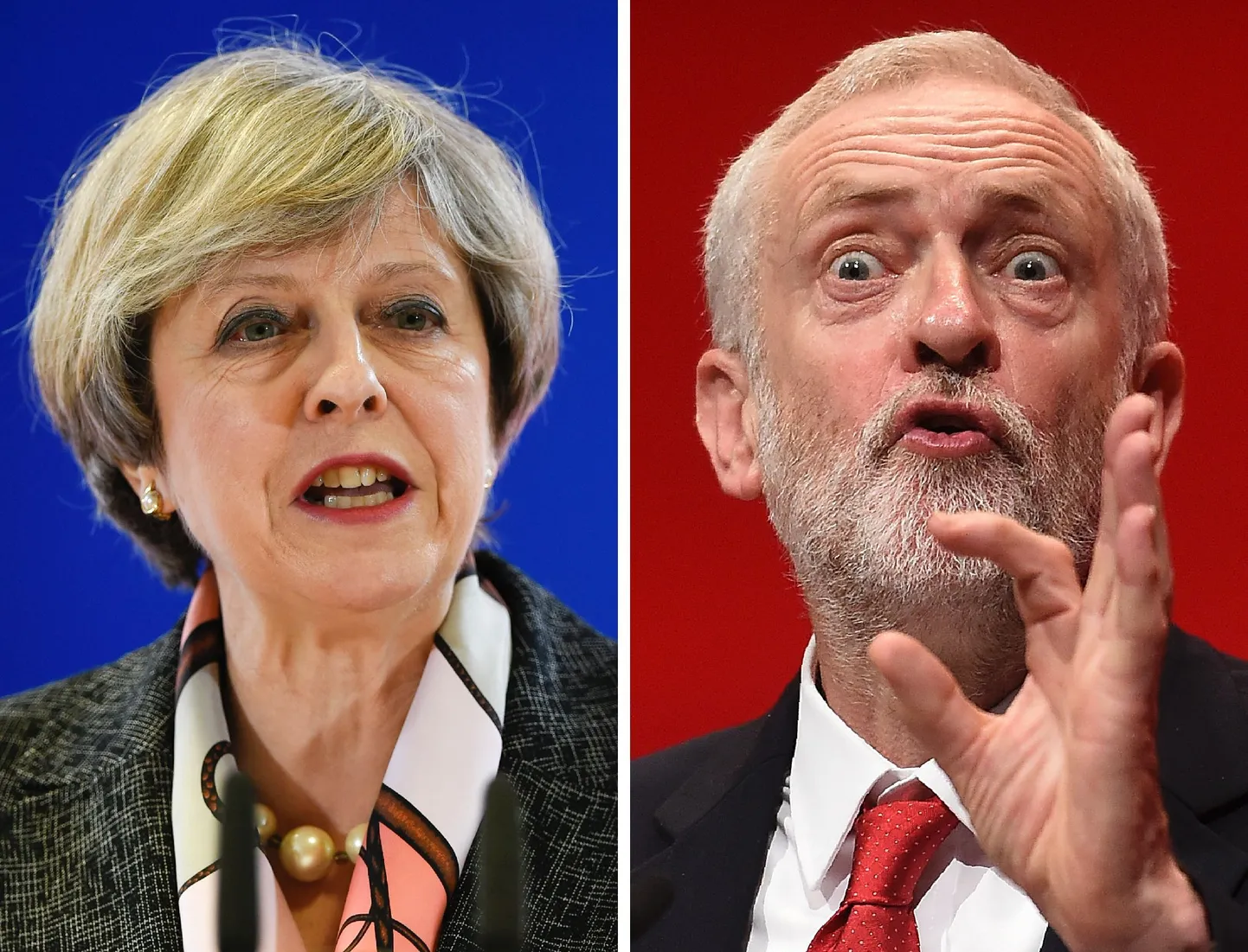 Theresa May ja Jeremy Corbyn.