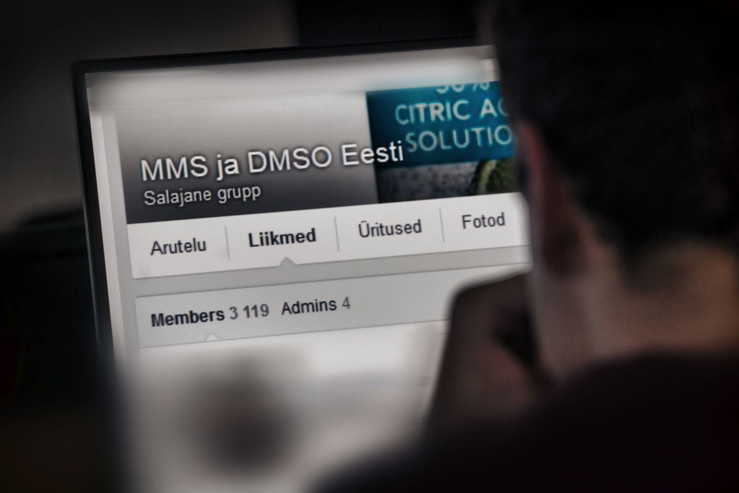Nüüdseks suletud salajane grupp «MMS ja DMSO Eesti» Facebookis.