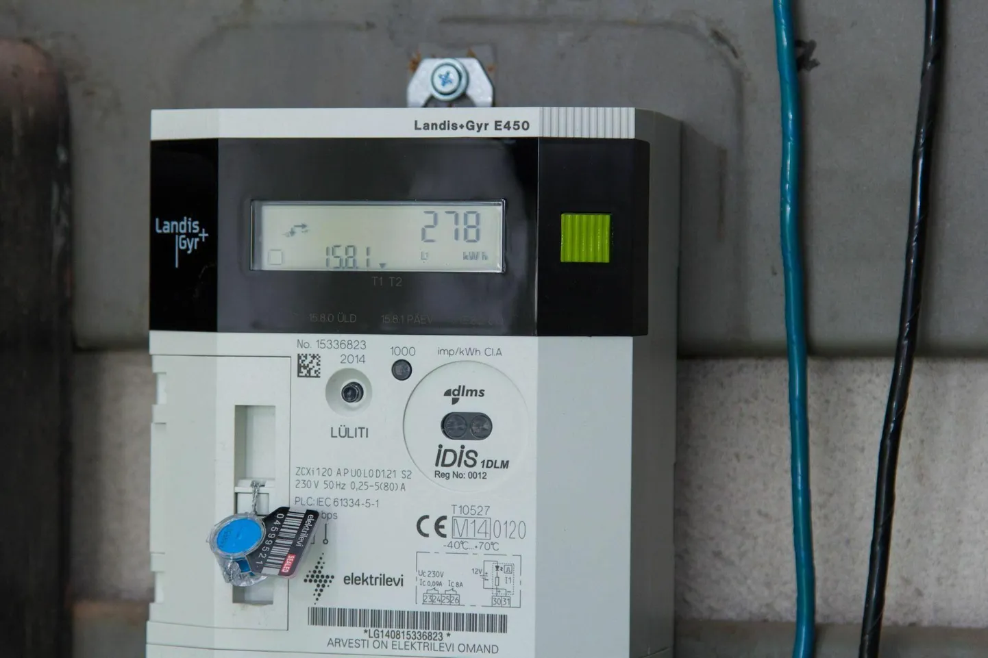 Elektrilevi kaugloetav elektriarvesti. Foto on illustratiivne.