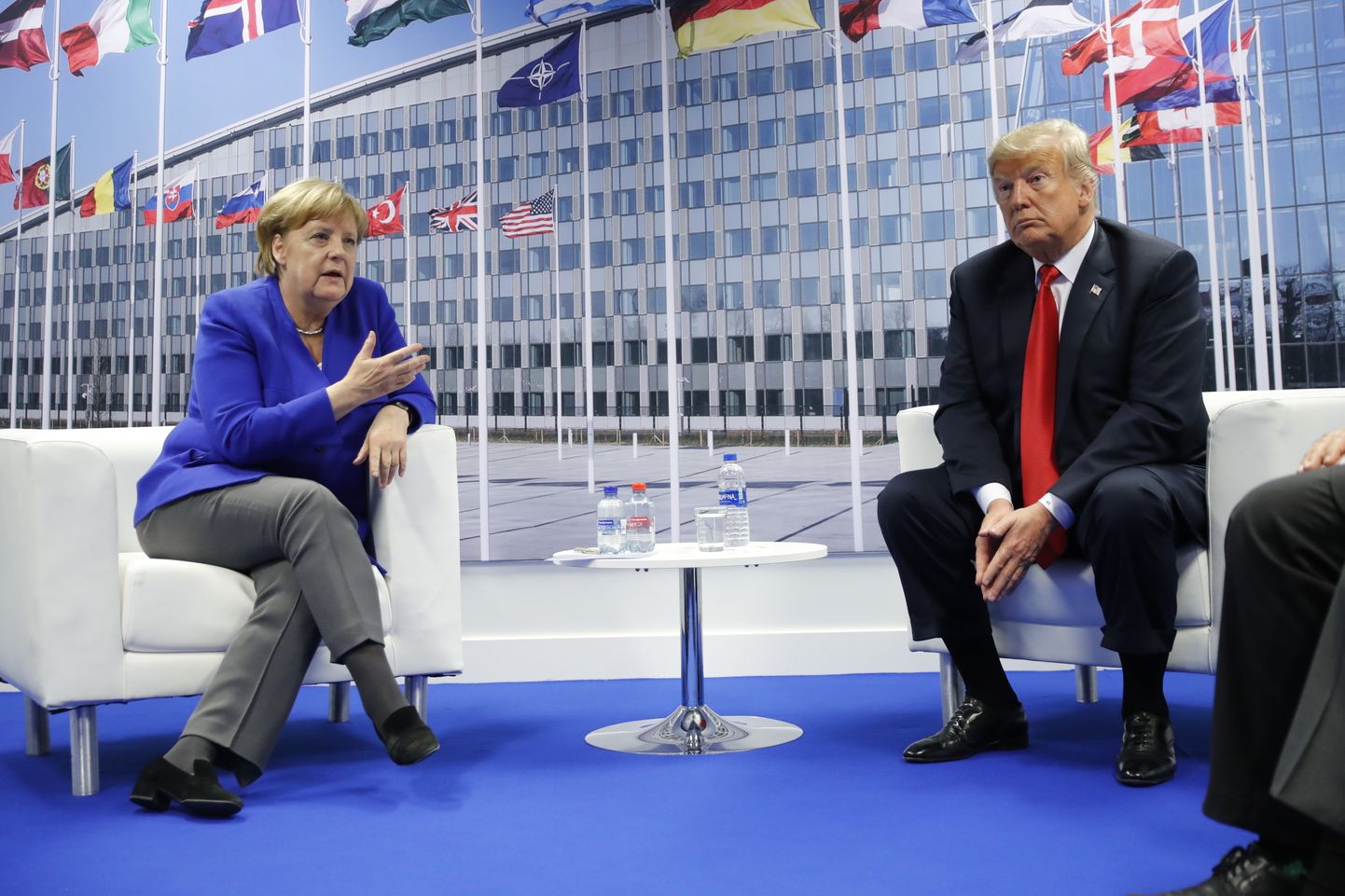 Saksamaa kantsler Angela Merkel ja USA president Donald Trump kohtusid täna NATO tippkohtumise raames.