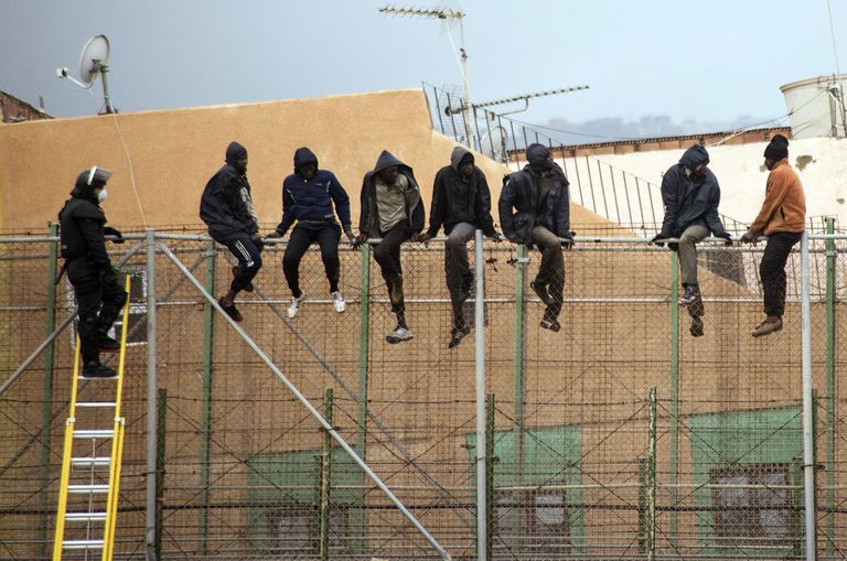 Hispaaniasse põgeneda üritanud Aafrika migrandid. Foto: Scanpix