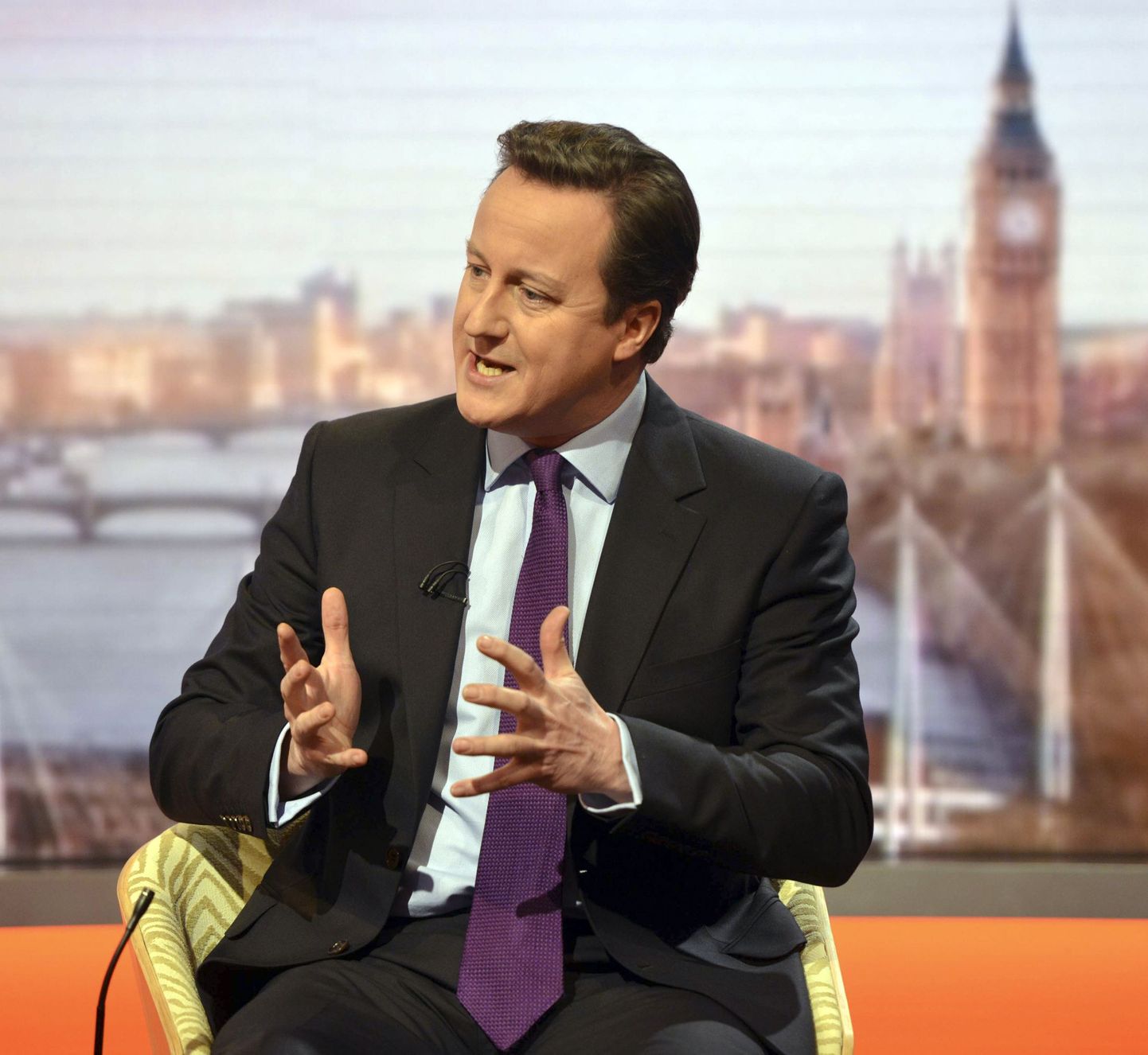 Briti peaminister David Cameron esines BBC telesaates "Andrew Marr Show".
