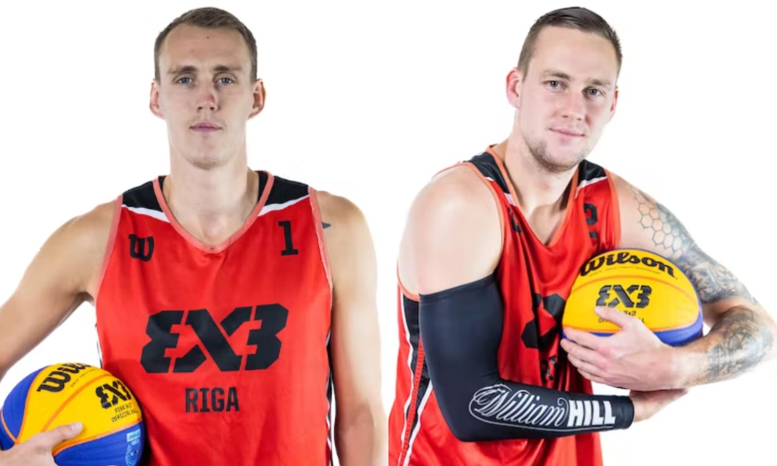 Latvijas 3x3 basketbolisti Nauris Miezis un Kārlis Pauls Lasmanis