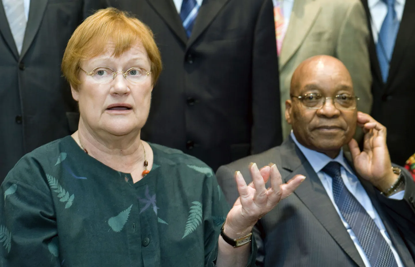 Soome president Tarja Halonen ja LAVi liider Jacob Zuma 25. veebruaril Kaplinnas.