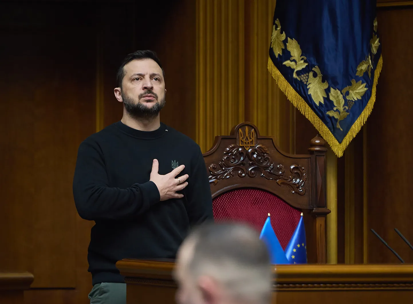 Ukraina president Volodõmõr Zelenskõi rääkimas parlamendi ees 19. novembril 2024. aastal.