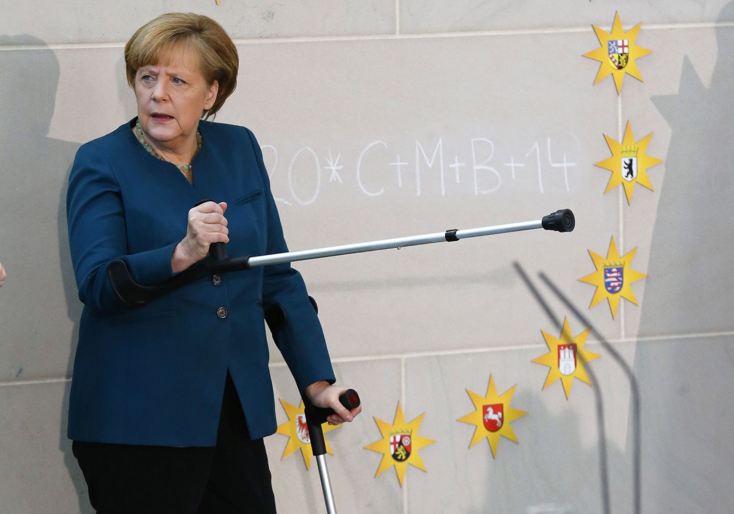 Ангела Меркель впервые после известия о ее травме появилась на публике