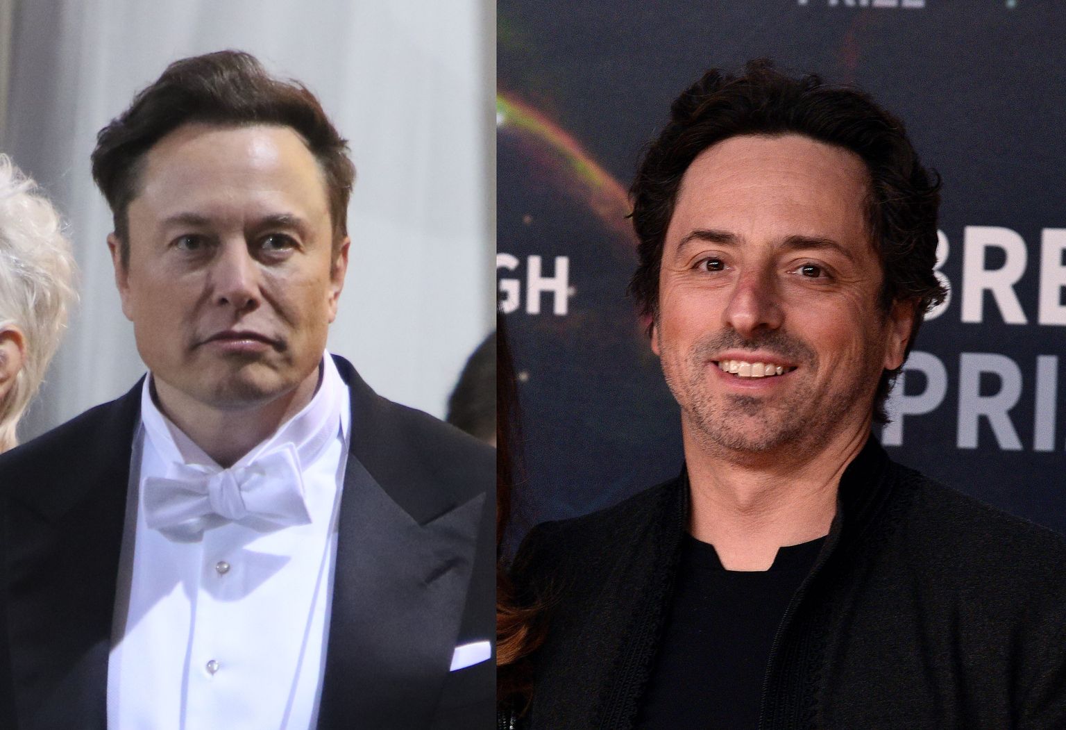 Tesla juht Elon Musk ja Google'i kaasasutaja Sergey Brin.