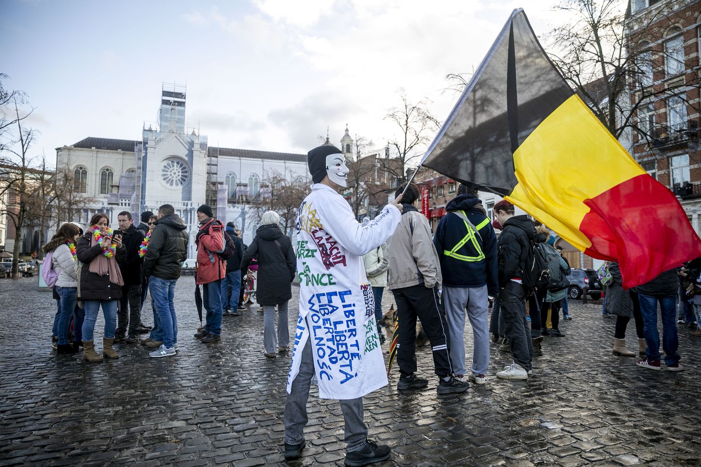 Koroonameetmete vastane protest Brüsselis. Foto on illustratiivne.