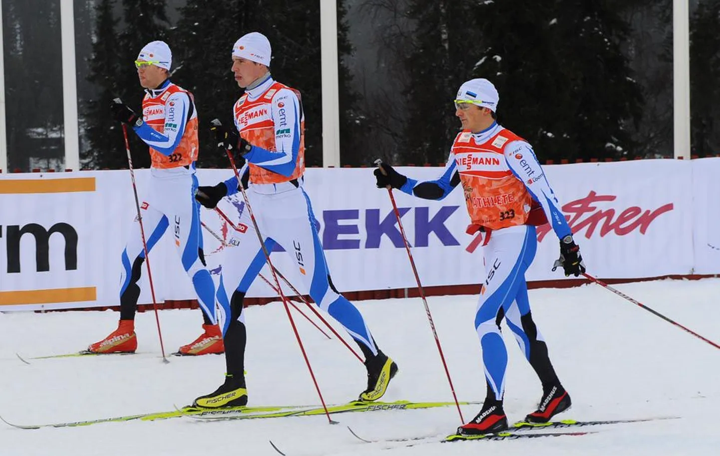 Timo Simonlatser (paremalt), Kein Einaste ja Peeter Kümmel Drammeni MK-etapil kaasa ei tee.