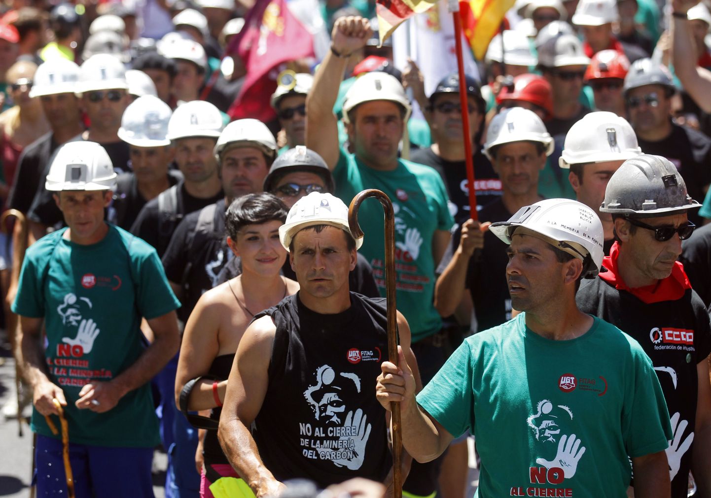Eelmisel kuul Madridis protesteerinud kaevurid.