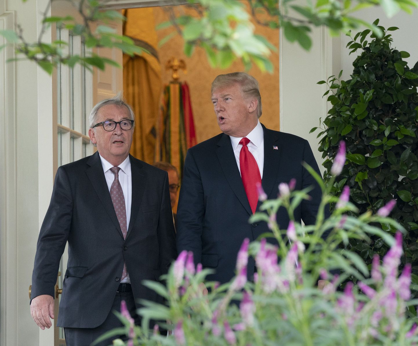 Jean-Claude Juncker ja Donald Trump Valges Majas.