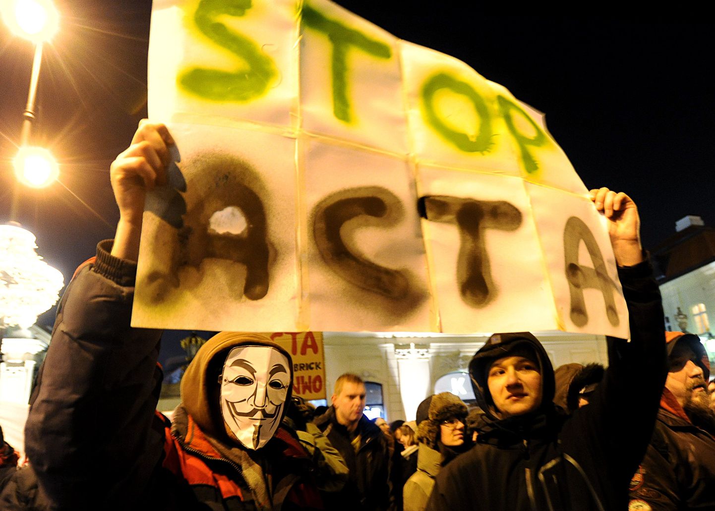 ACTA-vastane meeleavaldus Poolas.