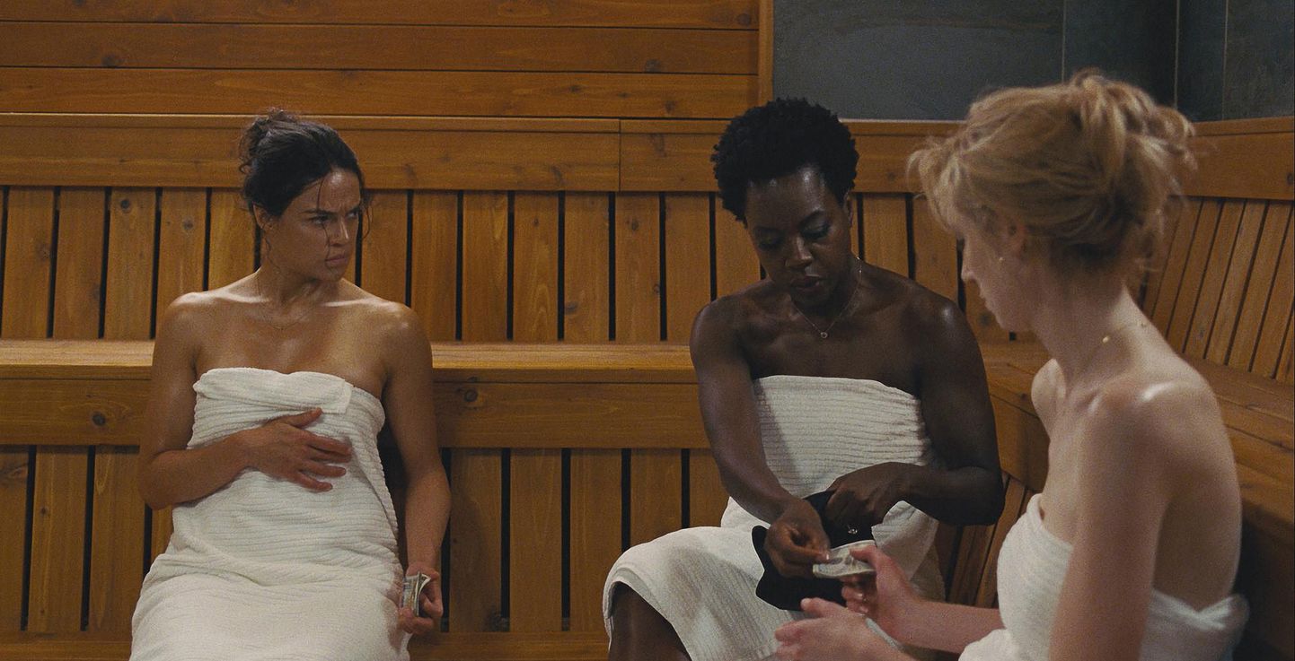 «Lesed» peaosatäitjad Michelle Rodriguez, Viola Davis ja Elizabeth Debicki.