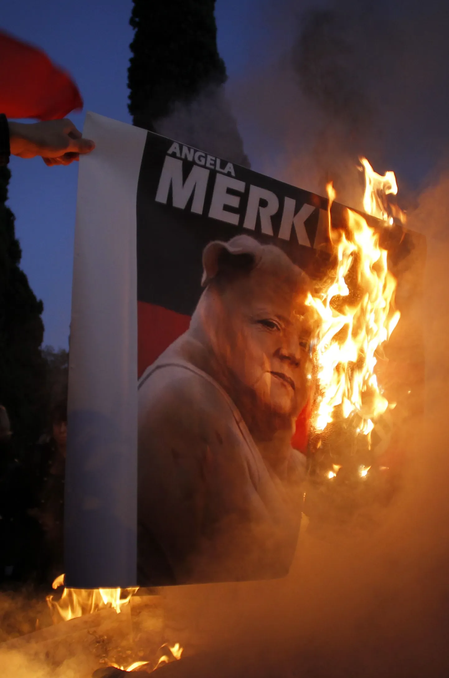 Angela Merkeli vastane protest Portugalis
