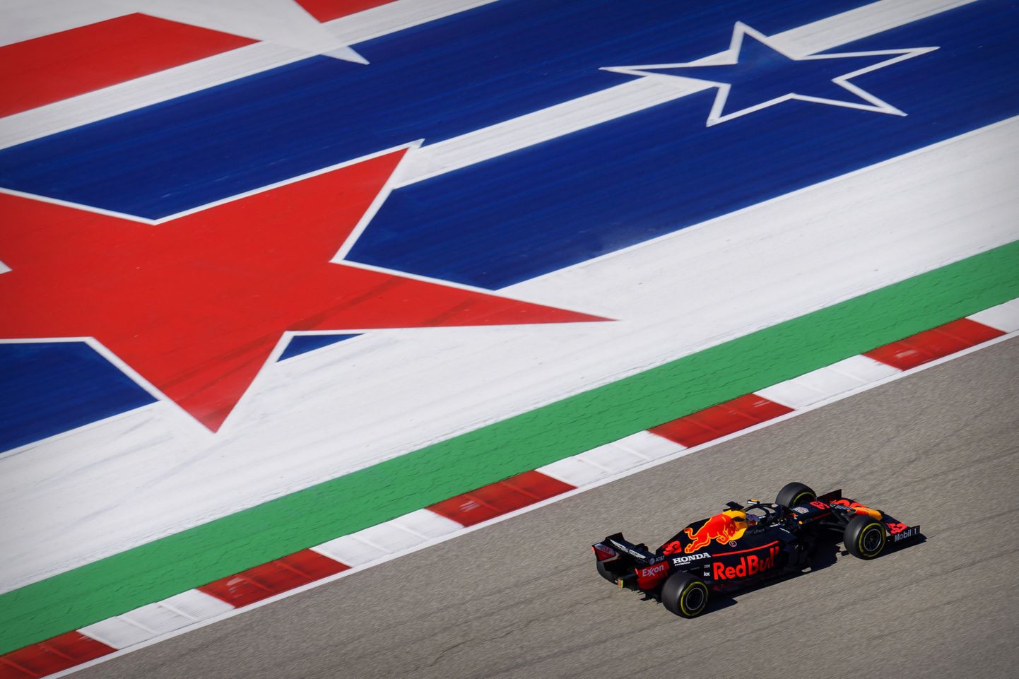 Nov 1, 2019; Austin, TX, USA; Red Bull Racing Honda driver Max Verstappen (33) of Netherlands during practice for the United States Grand Prix at Circuit of the Americas. Mandatory Credit: Jerome Miron-USA TODAY Sports