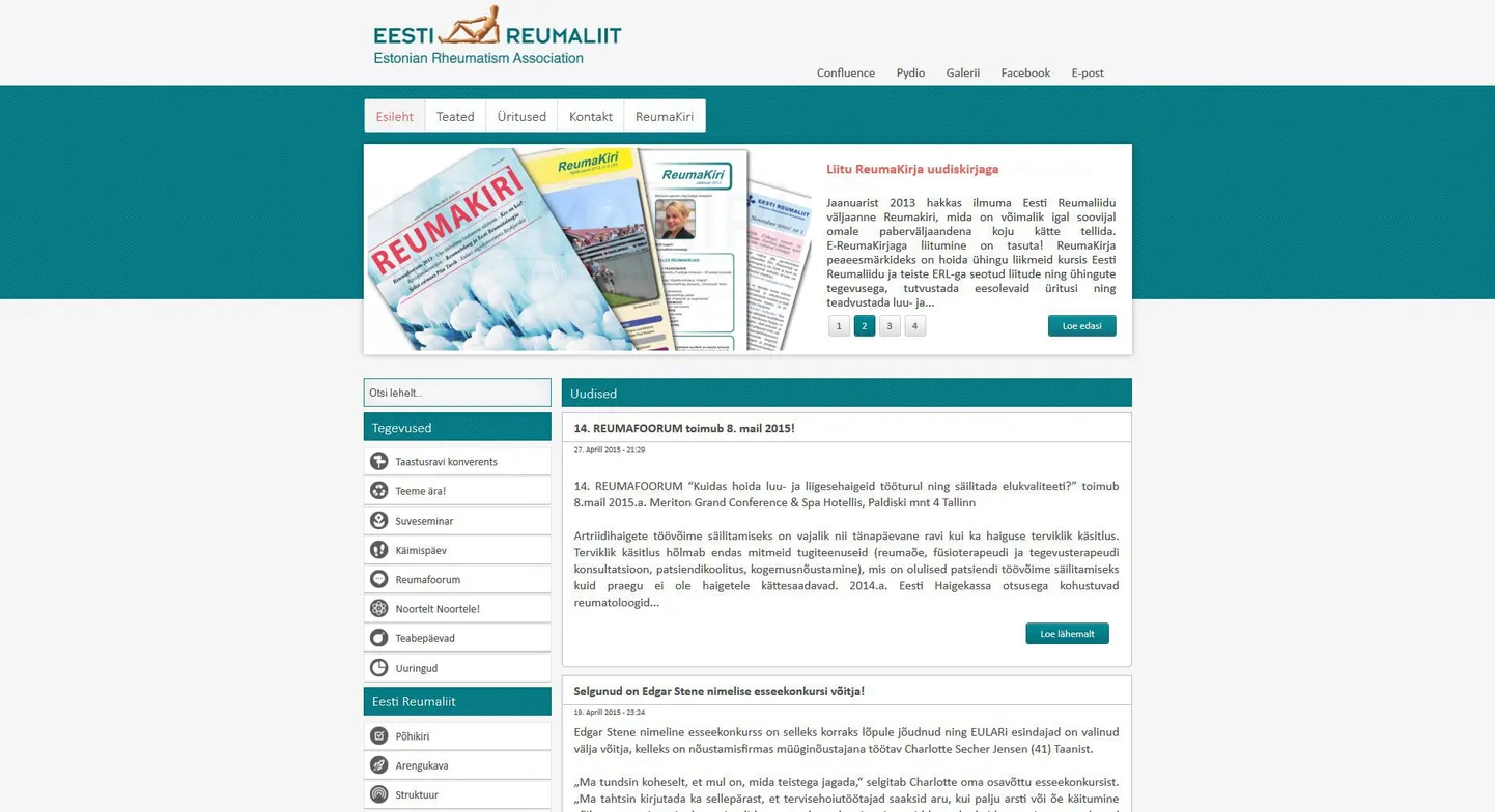 Eesti Reumaliidu kodulehekülg.