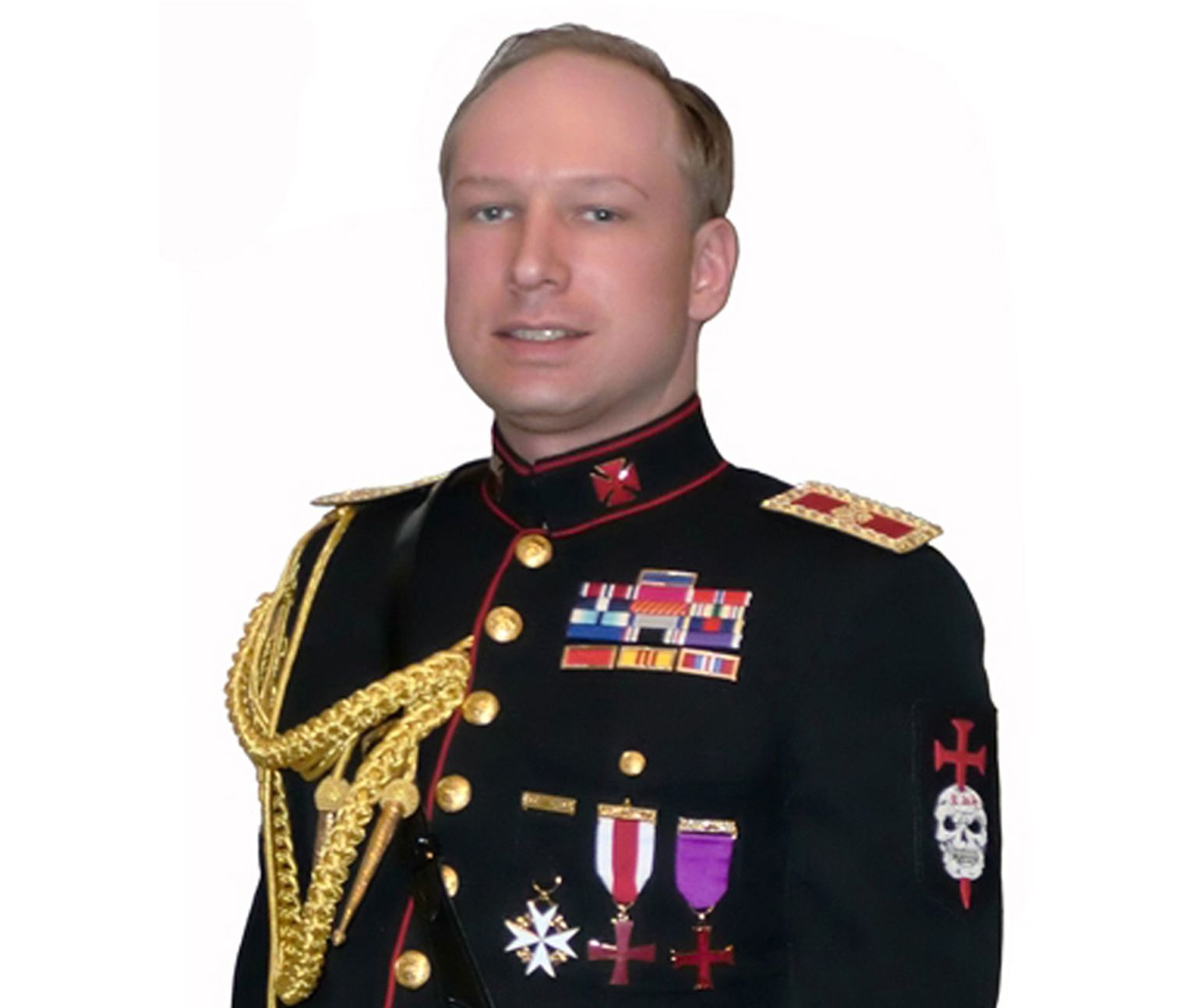 Anders Behring Breiviku foto, mis oli tema kirjutatud rassistliku dokumendi «2083 - A European Declaration of Independence» juures