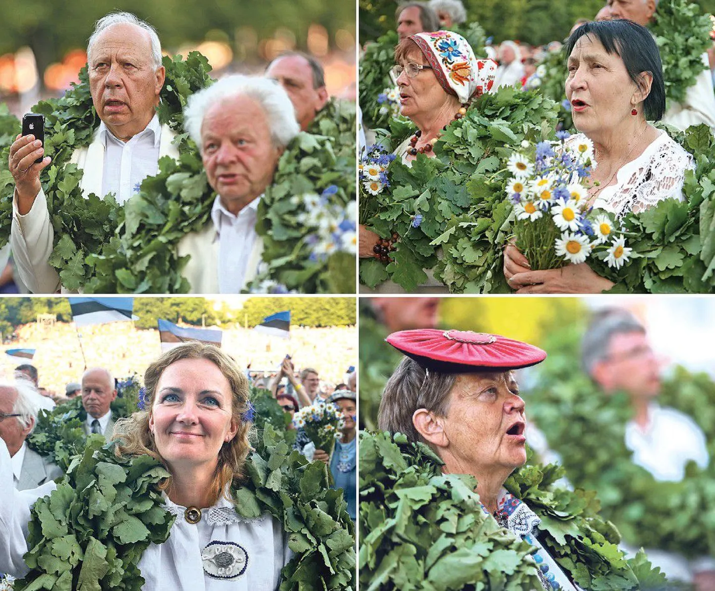 Koorijuhid Neeme Järvi (ülevalt vasakult kellaosuti liikumise suunas), Ants Üleoja, Ene Üleoja, Tiia-Ester Loitme, Vaike Uibopuu ja Maarja Soone.
