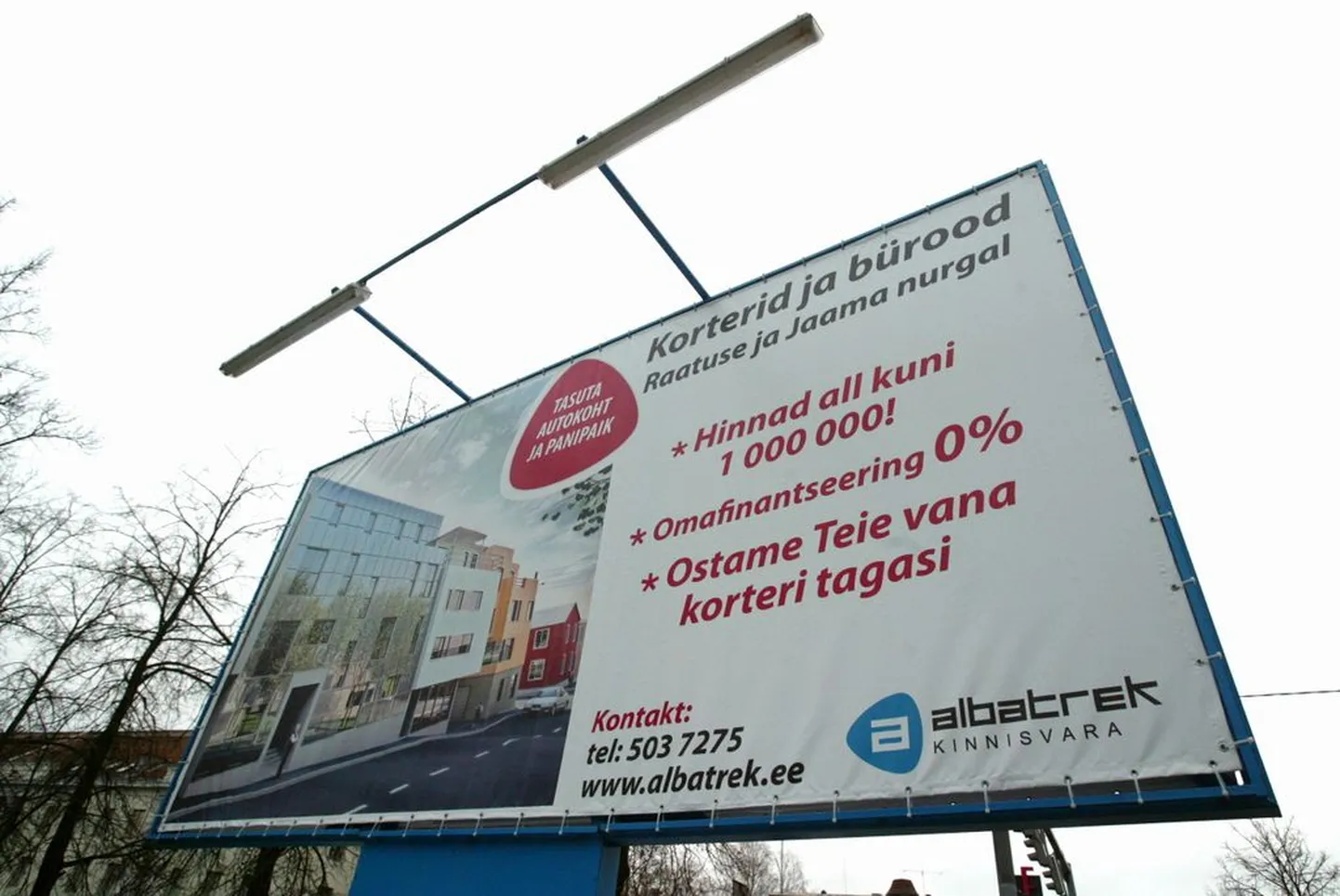 Pildil kinnisvara allahindlus Tartus..